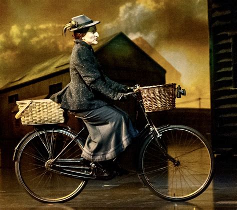 Diabolical witch from the west riding a bicycle